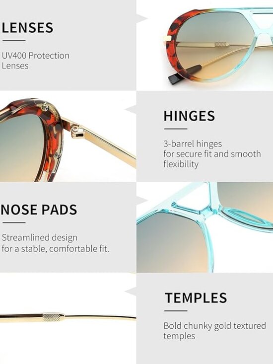 Vintage Trendy Metal Sunglasses main image 4